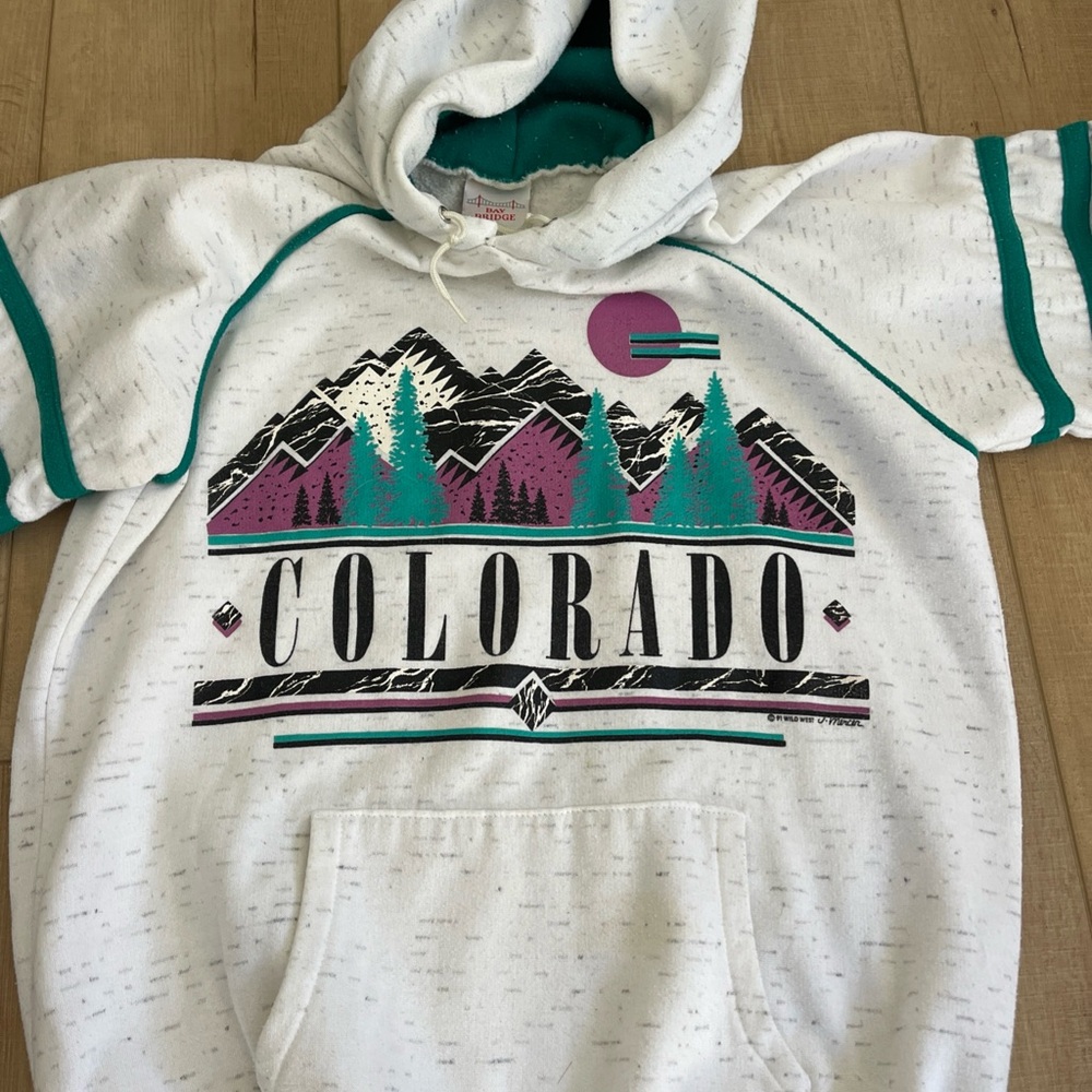 90s Retro Colorado Aspen Hoodie, Large, Made In USA - Picture 4 of 4